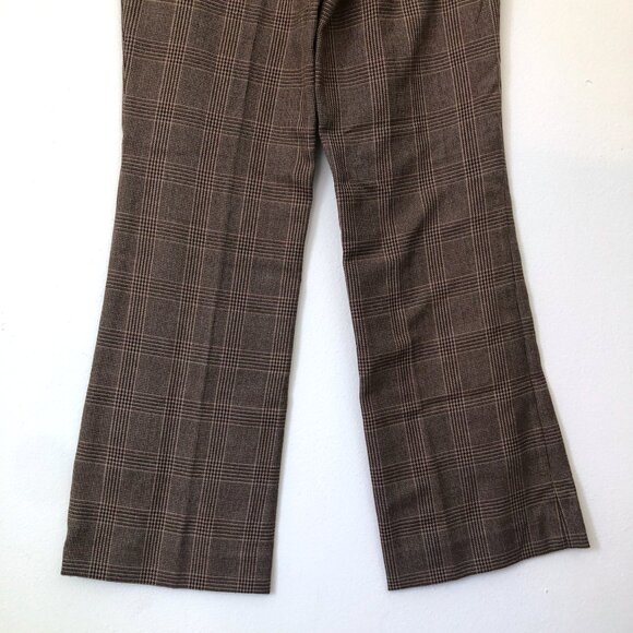 JONES NEW YORK JNY Tan Brown Burgundy Maroon Plaid WOOL Blend Dress Pants PETITE - Picture 10 of 10